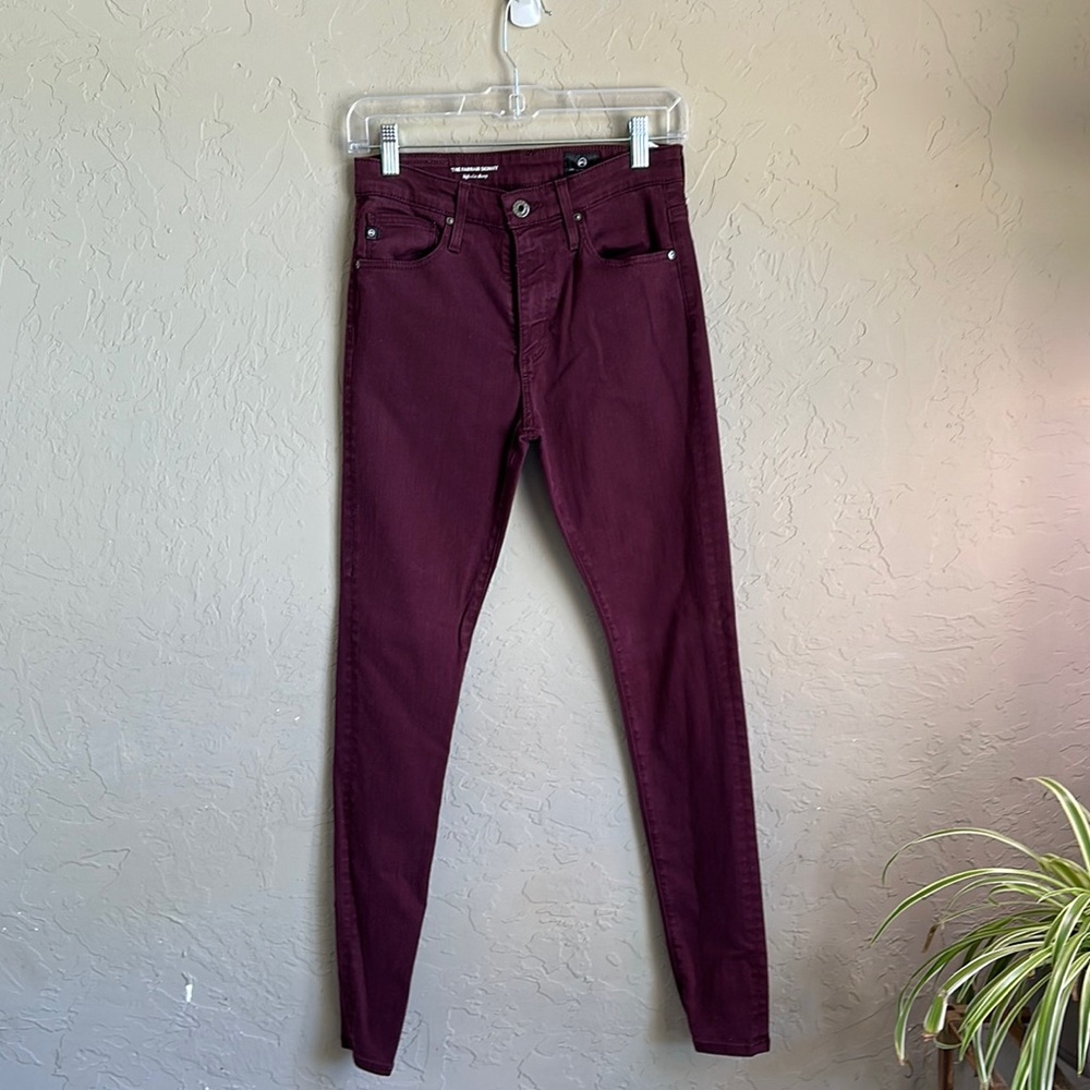 Adriano Goldschmied the Farrah Skinny high-rise maroon‎ pant size 26